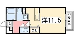丸萬二番館 ワンルームの間取図画像