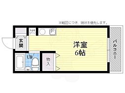 コスミティー高槻 1Kの間取図画像