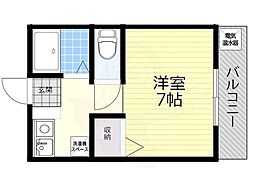 阪急京都本線 高槻市駅 徒歩5分の賃貸マンション 6階1Kの間取り