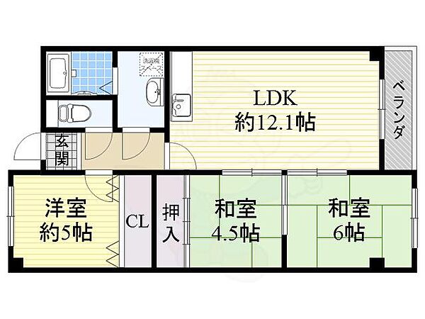 大阪府茨木市耳原１丁目(賃貸マンション3LDK・3階・62.90㎡)の写真 その2