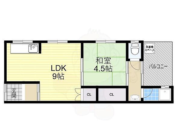 大阪府高槻市富田町５丁目(賃貸アパート1LDK・1階・30.00㎡)の写真 その2