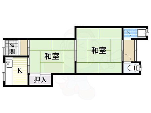 大阪府高槻市寿町２丁目(賃貸アパート2DK・2階・36.00㎡)の写真 その2