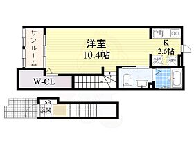 大阪府摂津市新在家２丁目23番1号（賃貸アパート1R・2階・37.62㎡） その2