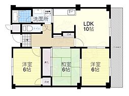 グランドハイツ小柳 3LDKの間取図画像