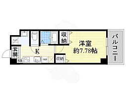 阪急京都本線 富田駅 徒歩3分の賃貸マンション 3階1Kの間取り