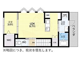 阪急京都本線 富田駅 徒歩9分の賃貸アパート 2階1LDKの間取り