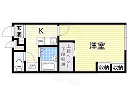 JR東海道・山陽本線 摂津富田駅 徒歩10分の賃貸アパート 1階1Kの間取り
