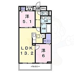 ブリ-ヴィアコ-ト 2LDKの間取図画像