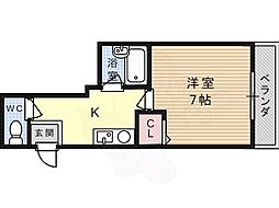 エバーグリーンタナカ 1Kの間取図画像