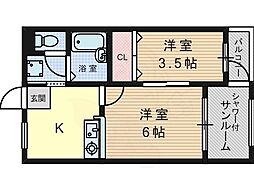 FloraS.E.12th 1SDKの間取図画像