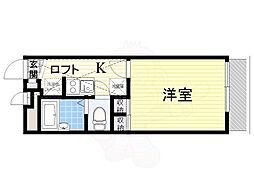 レオパレスOptim高月 1Kの間取図画像
