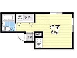 エスポアールミード ワンルームの間取図画像