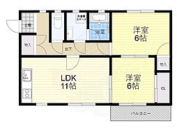 ハイツクローネ 2LDKの間取図画像