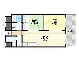グリーンハイツ紫明園 2LDKの間取図画像