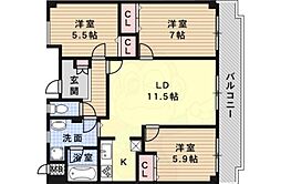 モナヴェイル 3LDKの間取図画像