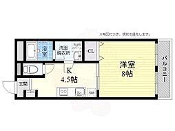 チェリーコート 1DKの間取図画像