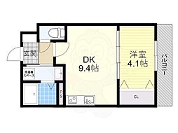 アート茨木 1LDKの間取図画像