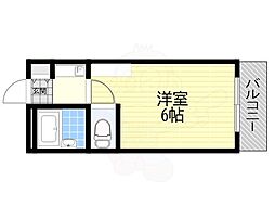 フルーレ 1Kの間取図画像