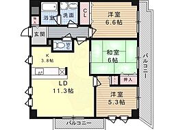 モナヴェイル 3LDKの間取図画像