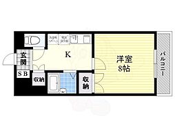 さつきビルさつきハイム 1Kの間取図画像