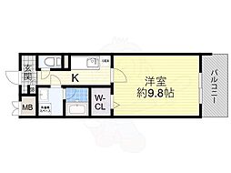 カンナビーノ 1Kの間取図画像