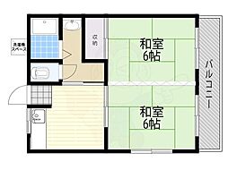 日吉マンション 2Kの間取図画像