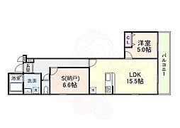 フジパレス土橋 1SLDKの間取図画像