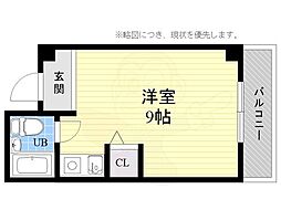 プレミアムコート ワンルームの間取図画像