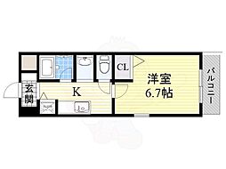 ジュネス京口 1Kの間取図画像