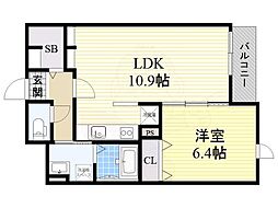 アルヴィータ 1LDKの間取図画像