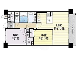 フロイデ川添 1SLDKの間取図画像