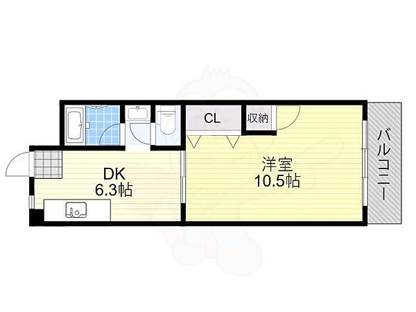 万代ミユキマンション 203｜大阪府大阪市住吉区万代東１丁目(賃貸マンション1LDK・2階・36.57㎡)の写真 その2