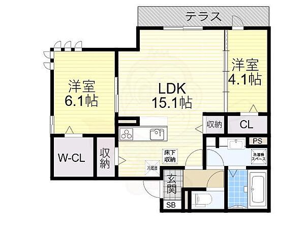 LANA HALE ｜大阪府大阪市住吉区住吉２丁目(賃貸アパート2LDK・1階・61.74㎡)の写真 その2