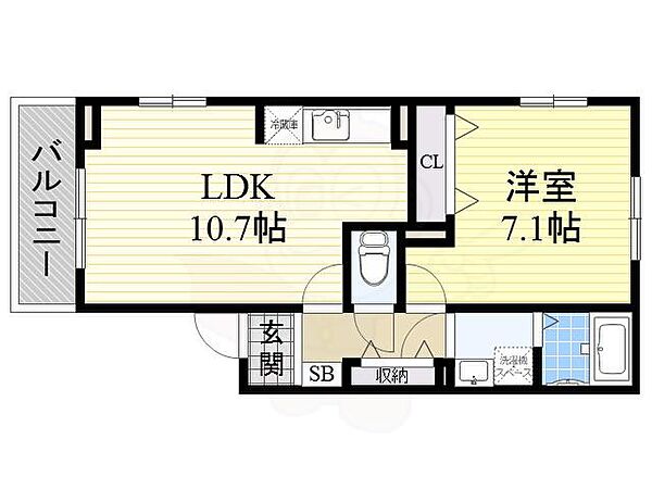 AD Lead粉浜1 ｜大阪府大阪市住吉区東粉浜２丁目(賃貸アパート1LDK・3階・42.79㎡)の写真 その2