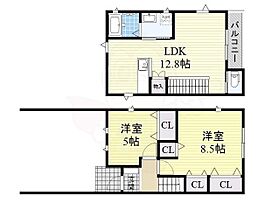 大阪府大阪市東住吉区駒川２丁目1番4号（賃貸一戸建2LDK・1階・62.10㎡） その2