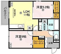 仮称)D-ROOM東住吉区南田辺4丁目 2階2LDKの間取り