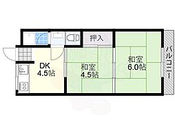 瑞穂マンション 3階2DKの間取り