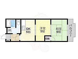 尚栄ドムス 2DKの間取図画像