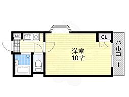ハイツ五條 1Kの間取図画像
