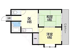 ニューコーポ芝 2DKの間取図画像