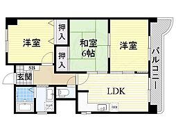 レグルス我孫子 3LDKの間取図画像