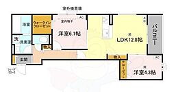 D-room Sumie East 2LDKの間取図画像