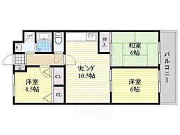 クレセントコート 3LDKの間取図画像