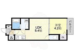 GRANDIR杉本町 1LDKの間取図画像