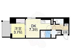 ESLEADRESIDENCE大阪天王寺 1DKの間取図画像
