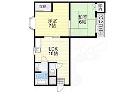 スタンドアップ桑津 2LDKの間取図画像