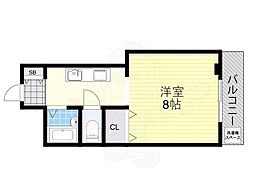 ロイヤルあびこ ワンルームの間取図画像