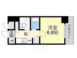 ジュネス東住吉 1Kの間取図画像