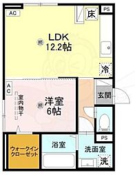 RETORIA阪南町 1LDKの間取図画像