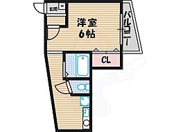 ベルレジデンス長居21 1Kの間取図画像